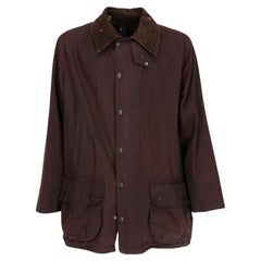 2000s Barbour brown wax coated cotton jacket