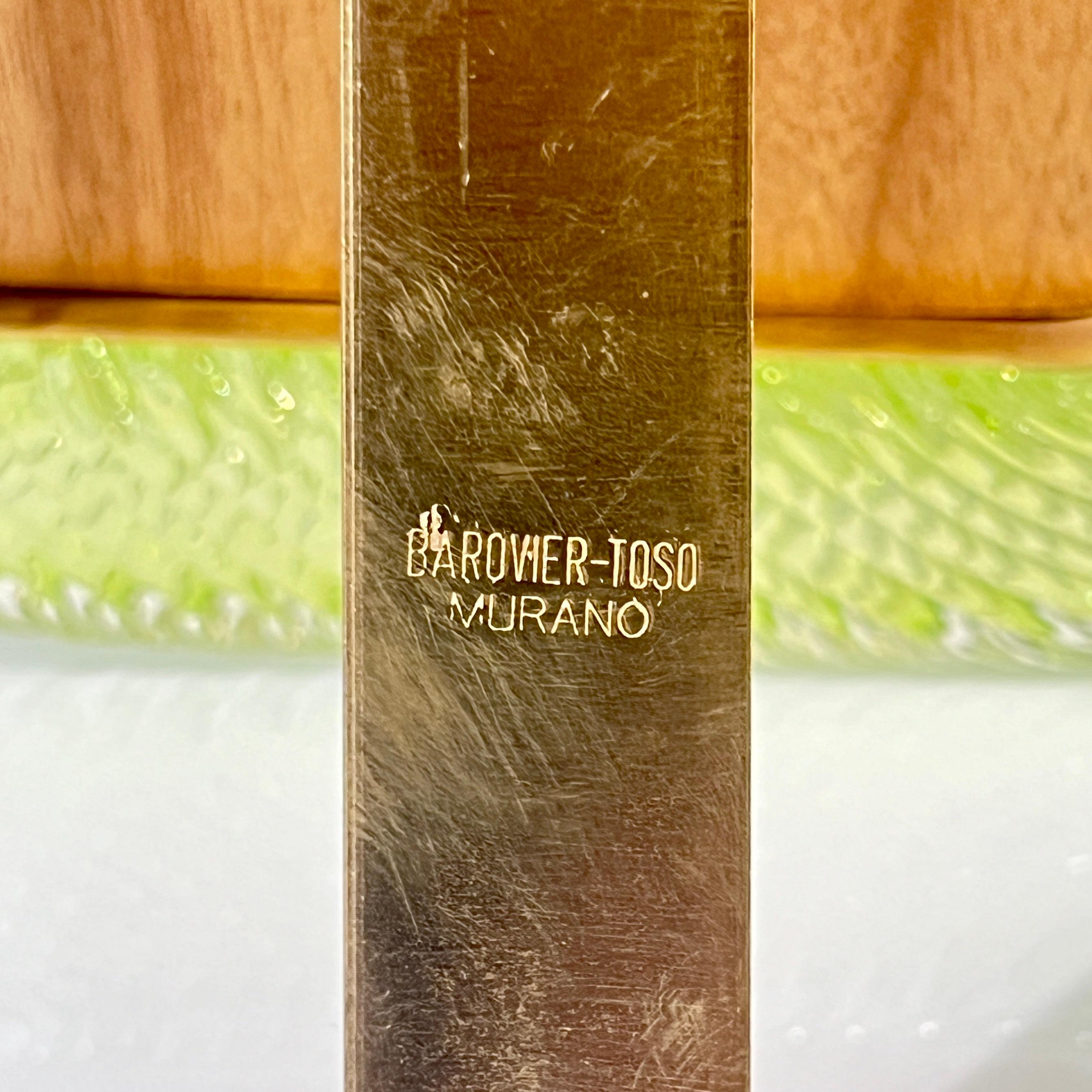 2000er Barovier Toso Italienischer Smaragdgrüner Murano Glas und Messing Bilderrahmen im Angebot 2