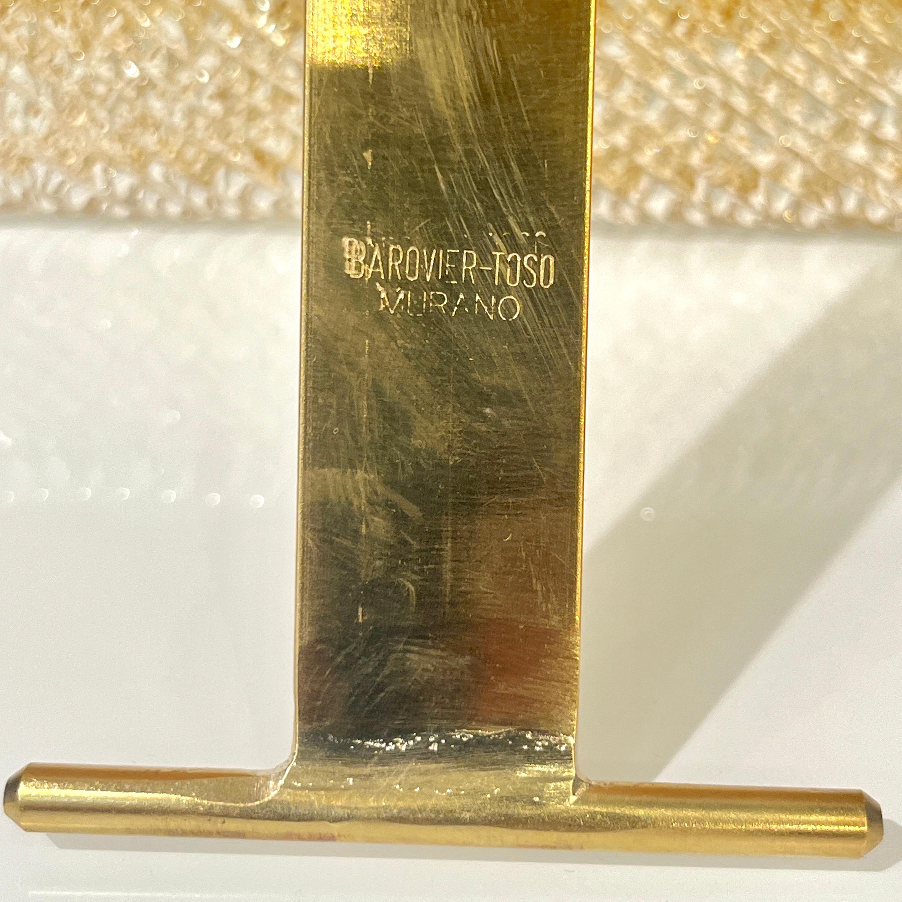 2000s Barovier Toso Italian Twisted Gold Leaf Murano Glass Brass Picture Frame For Sale 3