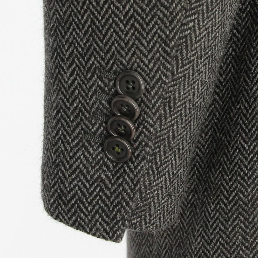 Black 2000s Battistoni herringbone cashmere jacket For Sale