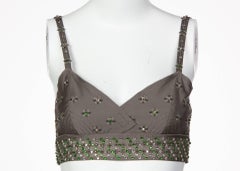 2000s Beaded Prada Bralette with Rhinestone Detail