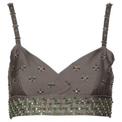 2000s Beaded Prada Bralette with Rhinestone Detail