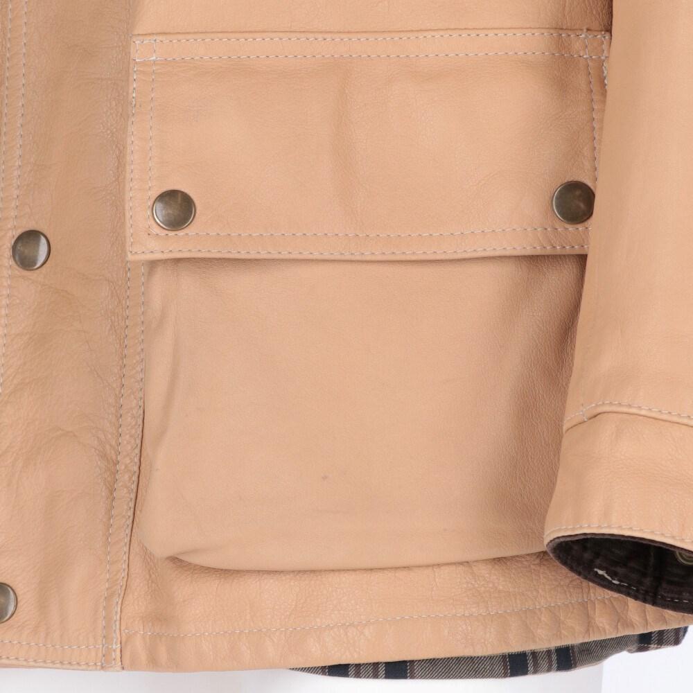 2000s Belstaff beige leather jacket 3