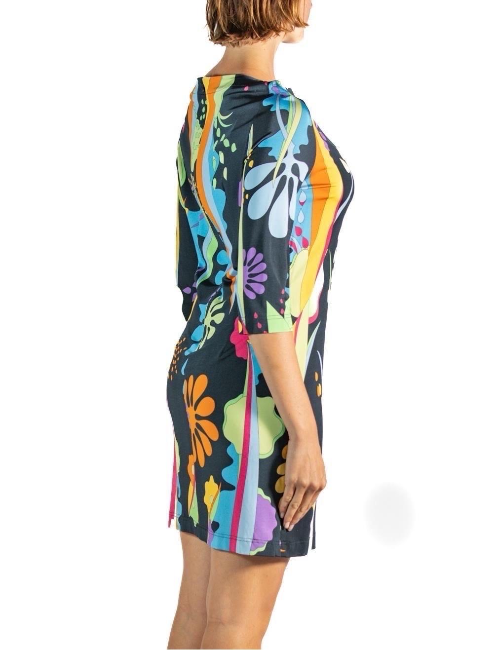 2000S Bessi Vestido de manga larga de punto con estampado floral y mezcla de viscosa en Excelente estado para la venta en New York, NY