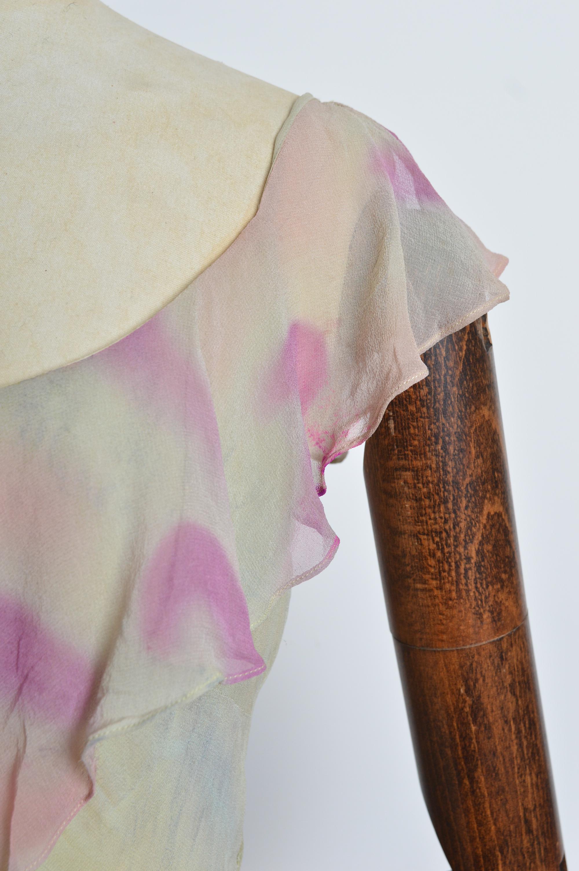 Women's 2000’s Bias Cut Silk Ostrich Feather Embellished Ruffle Evening Dress with Shawl