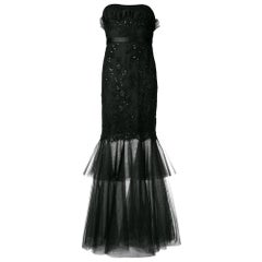 2000er Jahre Schwarzes Abendkleid
