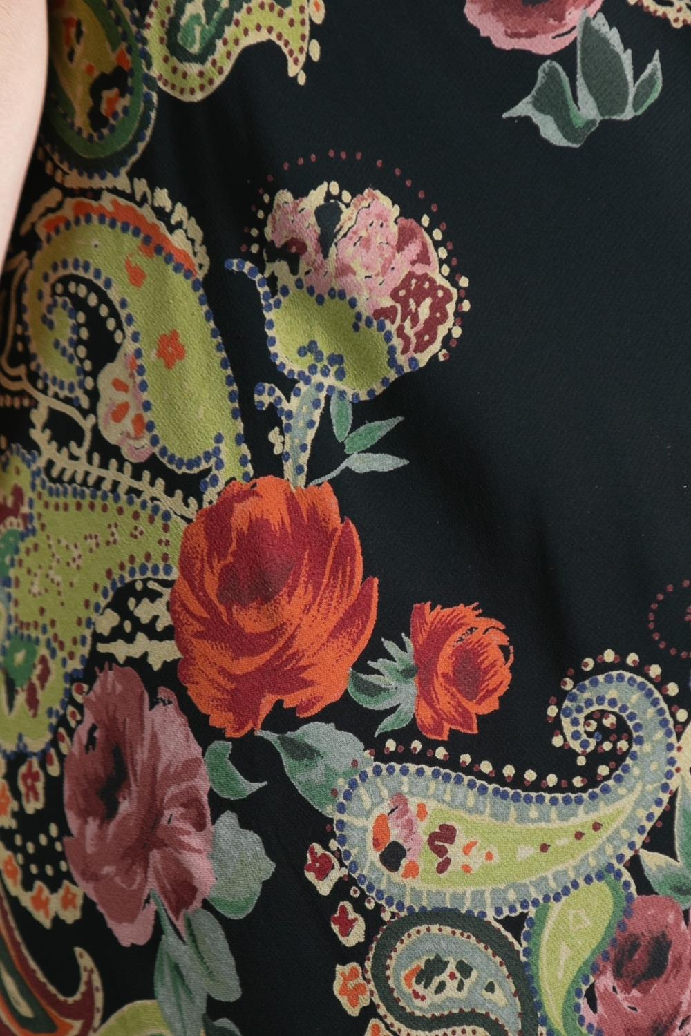 2000S Black Floral Silk Beaded Dress 3