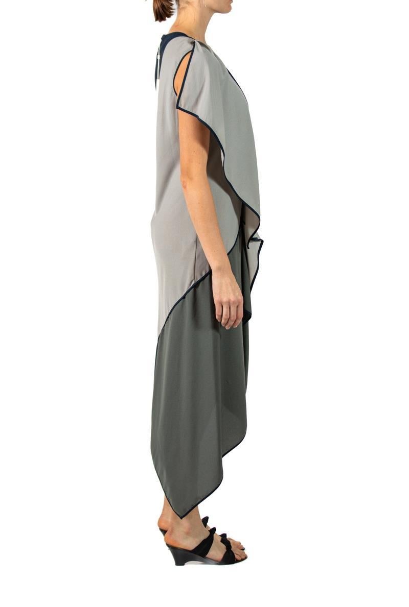 Women's 2000S Black & Grey Asymmetrical Polyester Crepe De Chine Limited Edition R For Sale