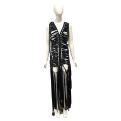 2000s black ribbon dress