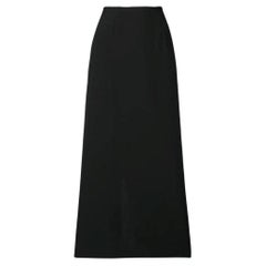 2000s Black wool Comme des Garçons Vintage A-line long skirt