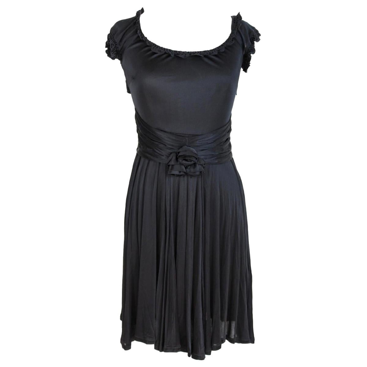 2000s Blumarine Black Evening Cocktail Dress 