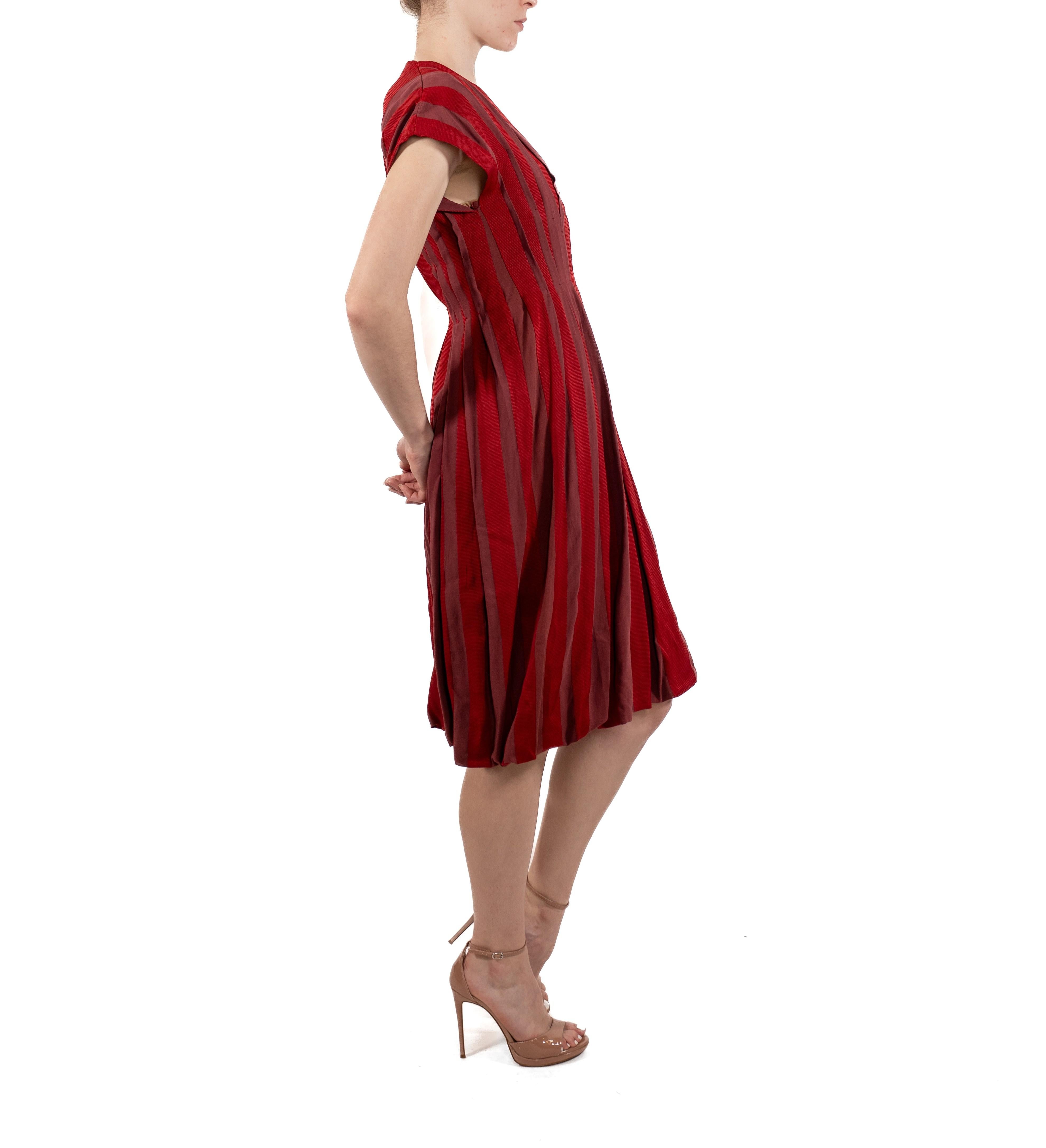 2000S Bottega Veneta Brick Red Silk/Cotton Blend Dress For Sale 4