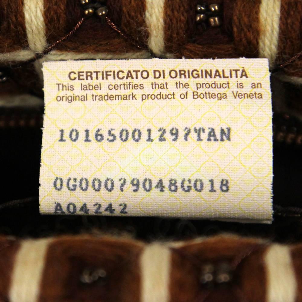 2000s Bottega Veneta Brown and Beige Wool Hand Bag  1