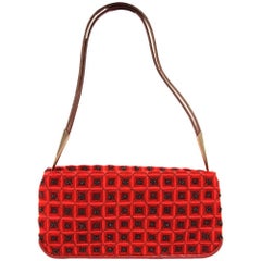2000s Bottega Veneta Wool and Sequins Hand Bag