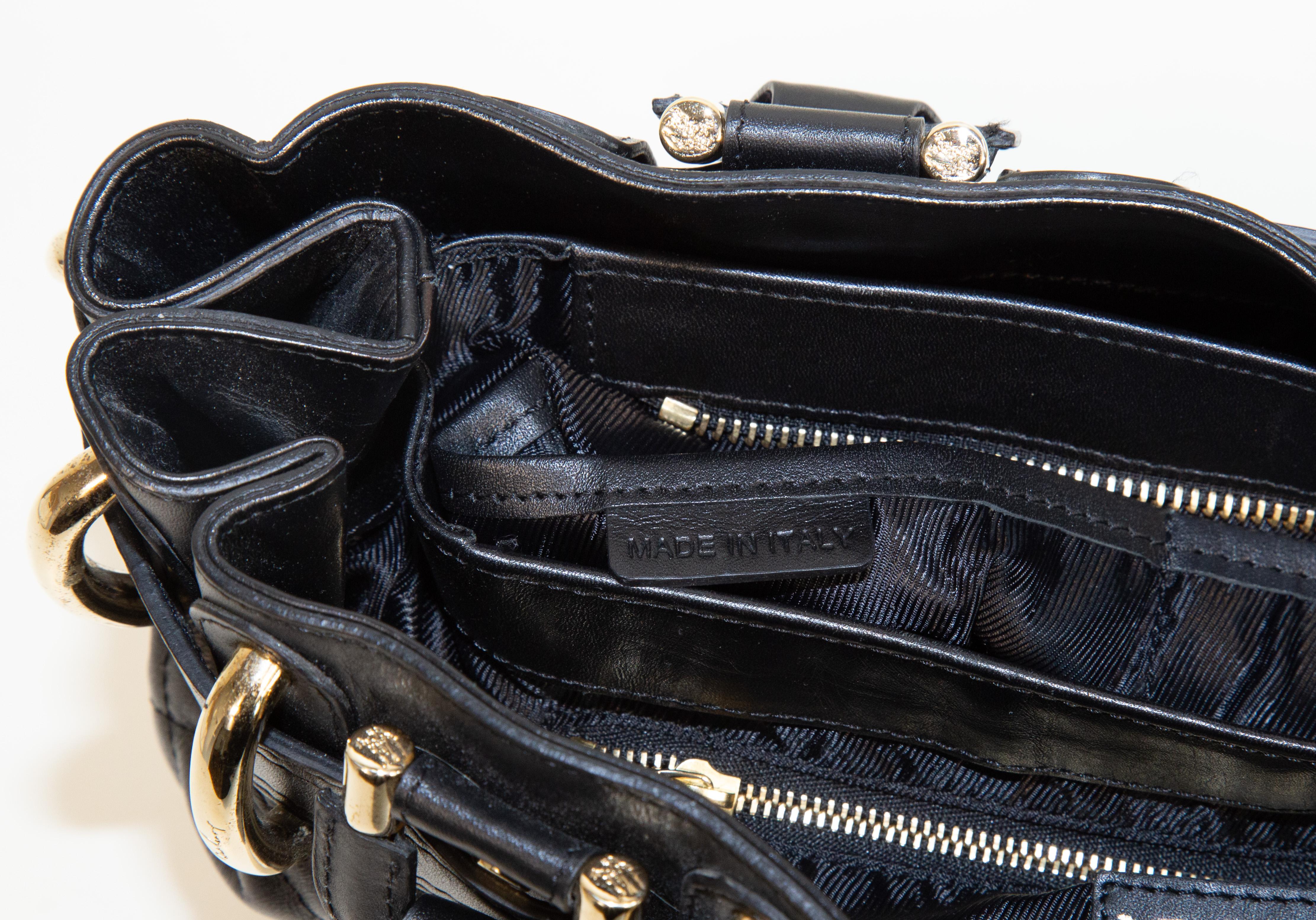 2000s Burberry Beaton Handbag in Black Quilted Leather For Sale 8