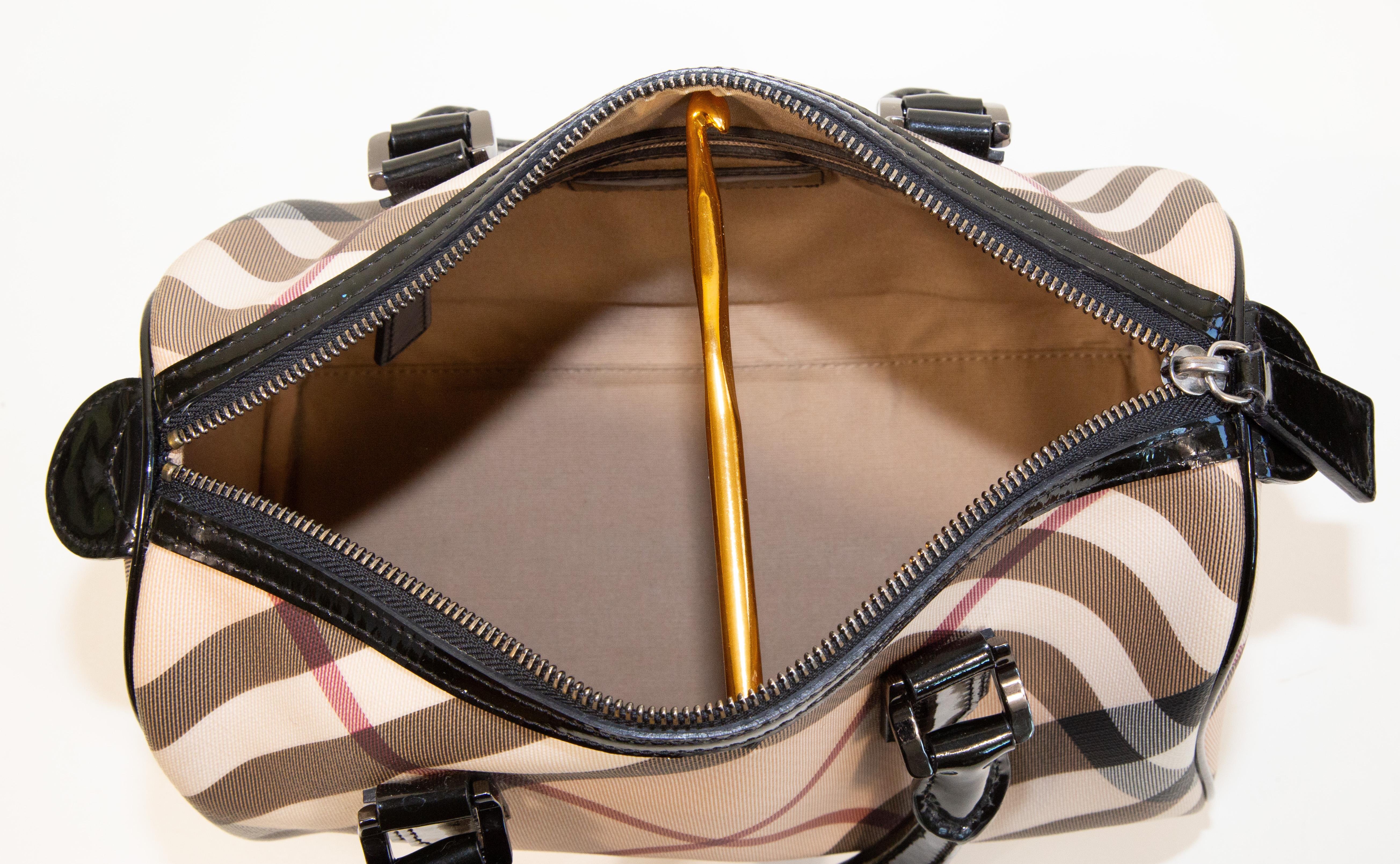 2000s Burberry Bowling Bag in Nova Check Coated Canvas 6