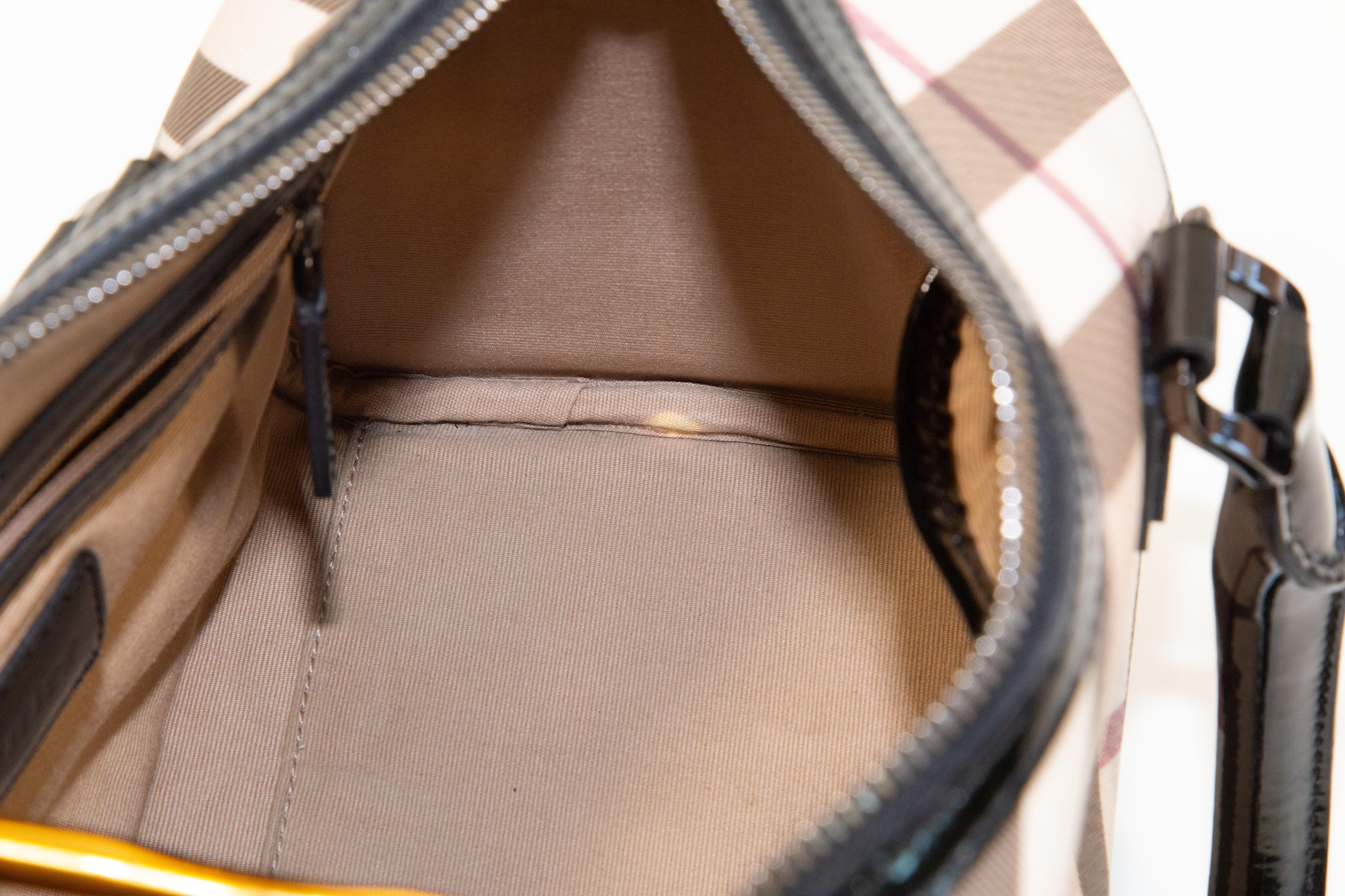 2000s Burberry Bowling Bag in Nova Check Coated Canvas 10