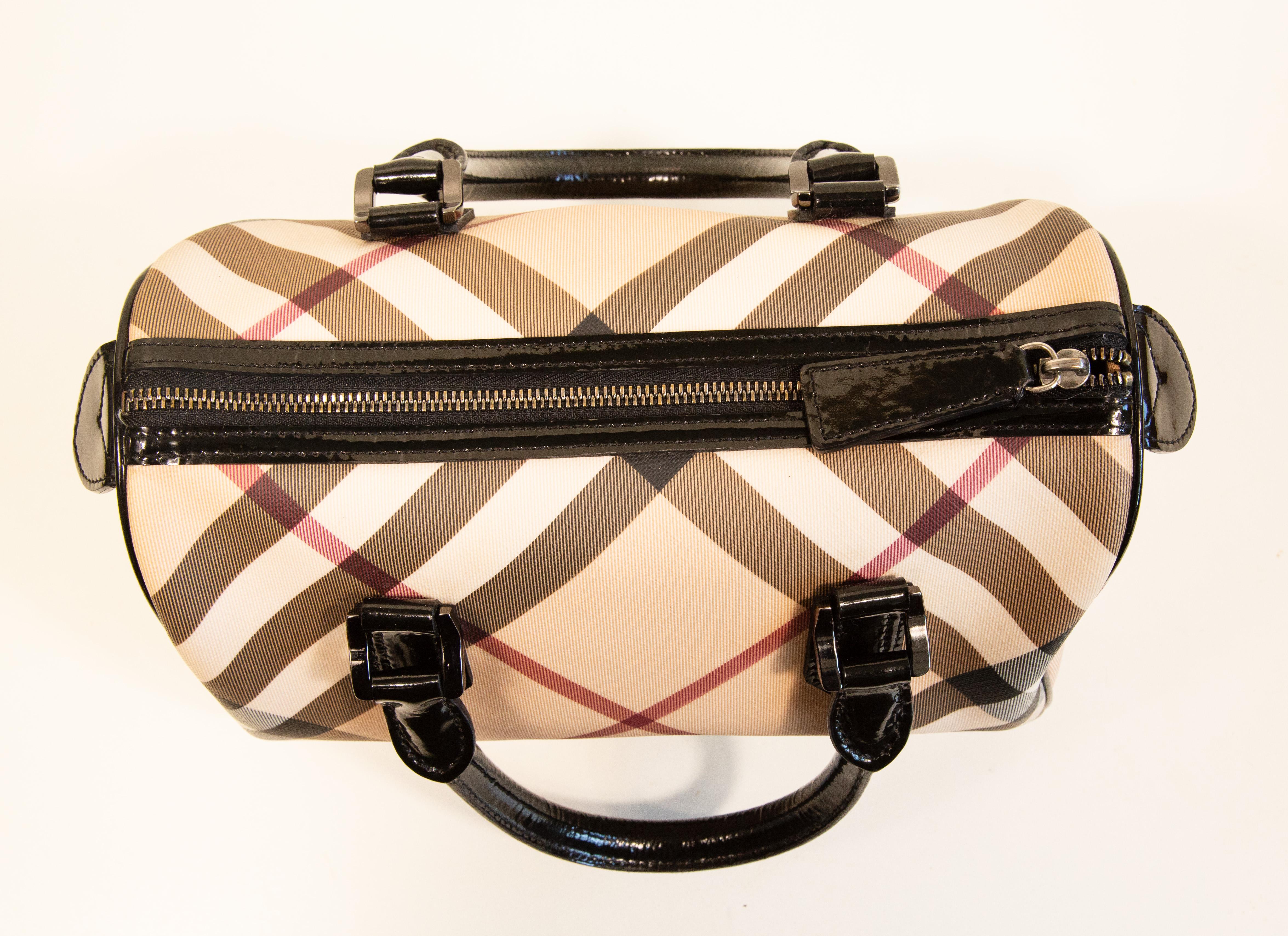2000s Burberry Bowling Bag in Nova Check Coated Canvas 4