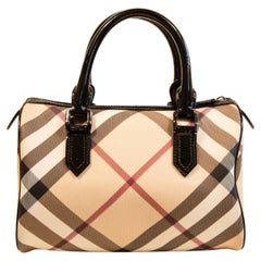 2000er Burberry Bowlingtasche aus beschichtetem Segeltuch im Nova-Karo