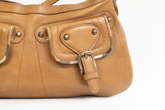 2000s Burberry Brown Leather Shoulder Bag