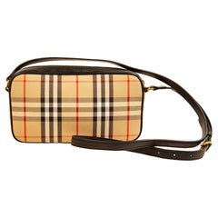 2000s Burberry Classic Check Canvas Camera Crossbody Bag