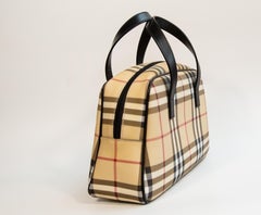 2000s Burberry Classic Check Multicolored PVC Top Handle Bag