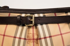 2000s Burberry Classic Check PVC and Leather Crossbody Bag