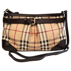 2000s Burberry Classic Check PVC and Leather Crossbody Bag