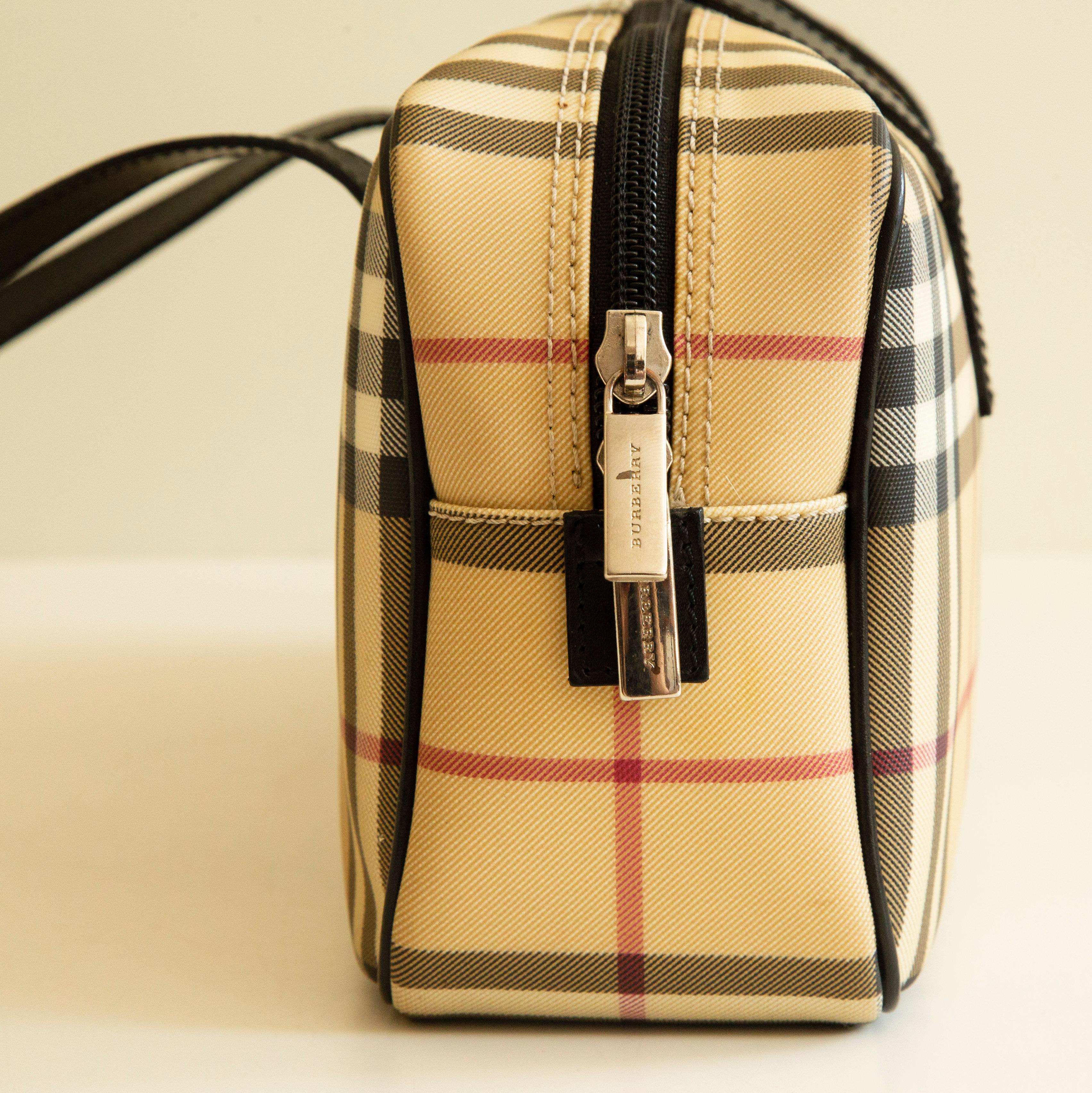 Brown 2000s Burberry Classic Check Shoulder Bag For Sale