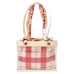 Used 2000s Burberry Clear Perspex Floral Red White Nova Check Shoulder Bag