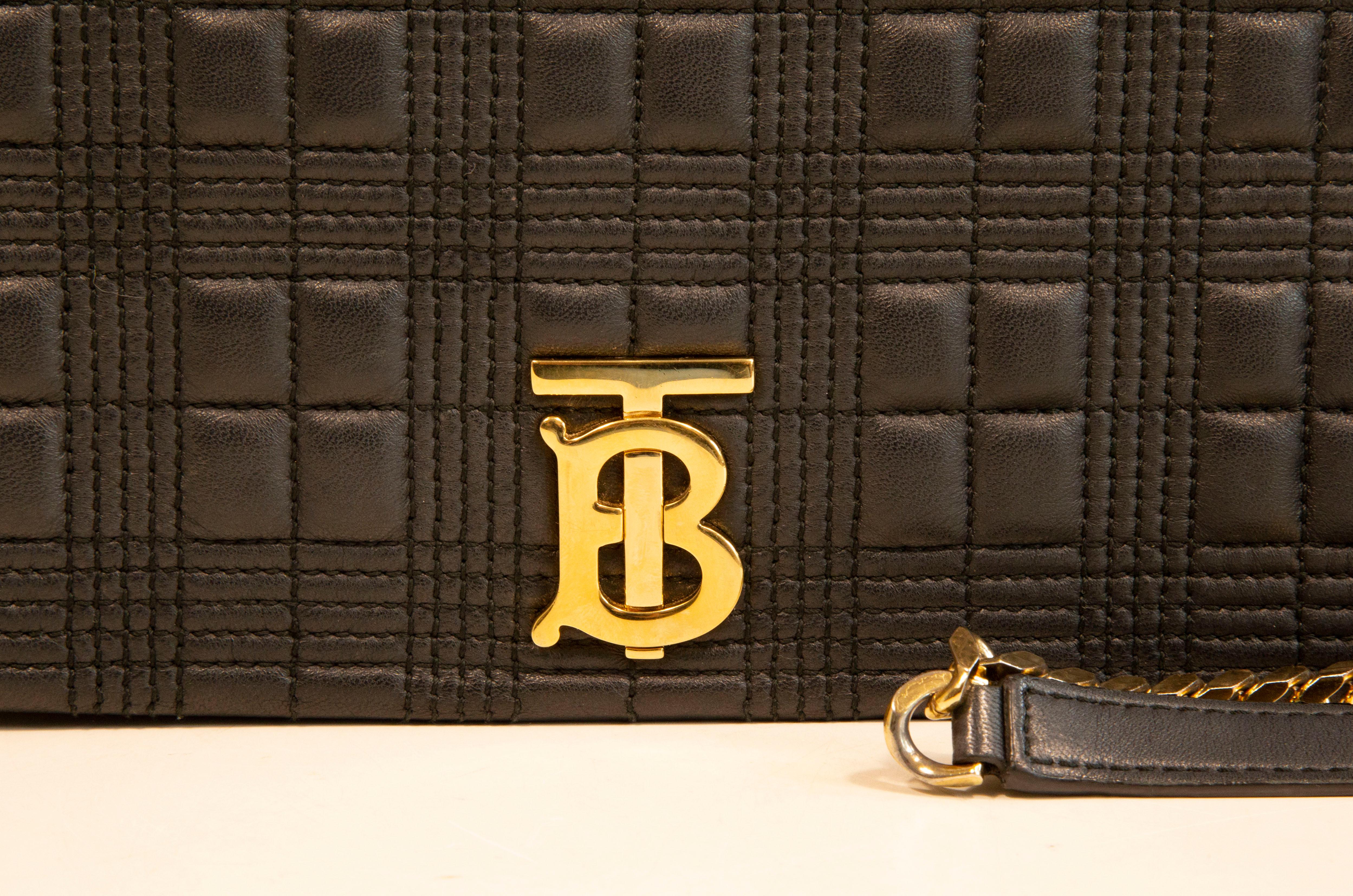 2000s Burberry Medium Lola Shoulder Crossbody Bag in Black Leather  For Sale 7