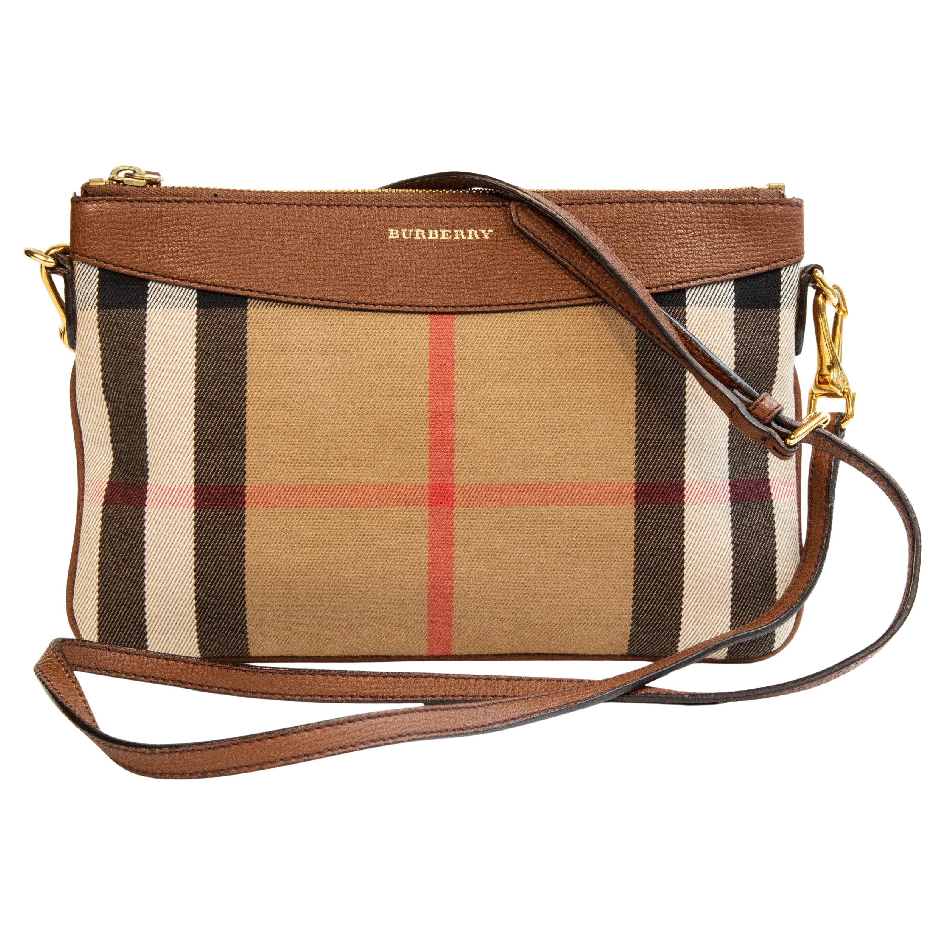 2000s Burberry Multicolore Classic Check Canvas Crossbody Bag Clutch