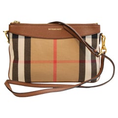 2000s Burberry Multicolored Classic Check Canvas Crossbody Bag Clutch