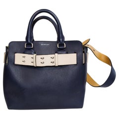 Borsa Burberry anni 2000 con cintura a due vie blu navy