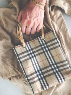 2000s Burberry Nova Check Mini Tote Bag