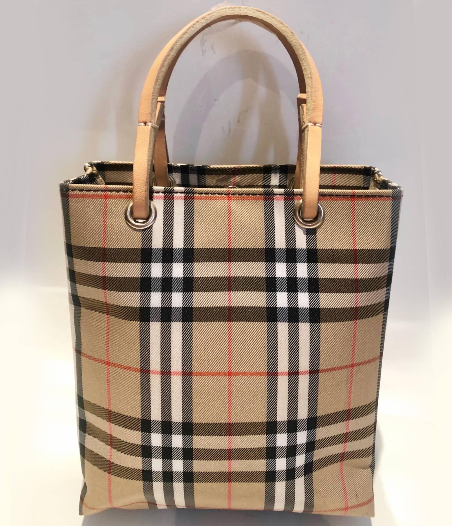 2000s Burberry Nova Check Mini Tote Bag 1