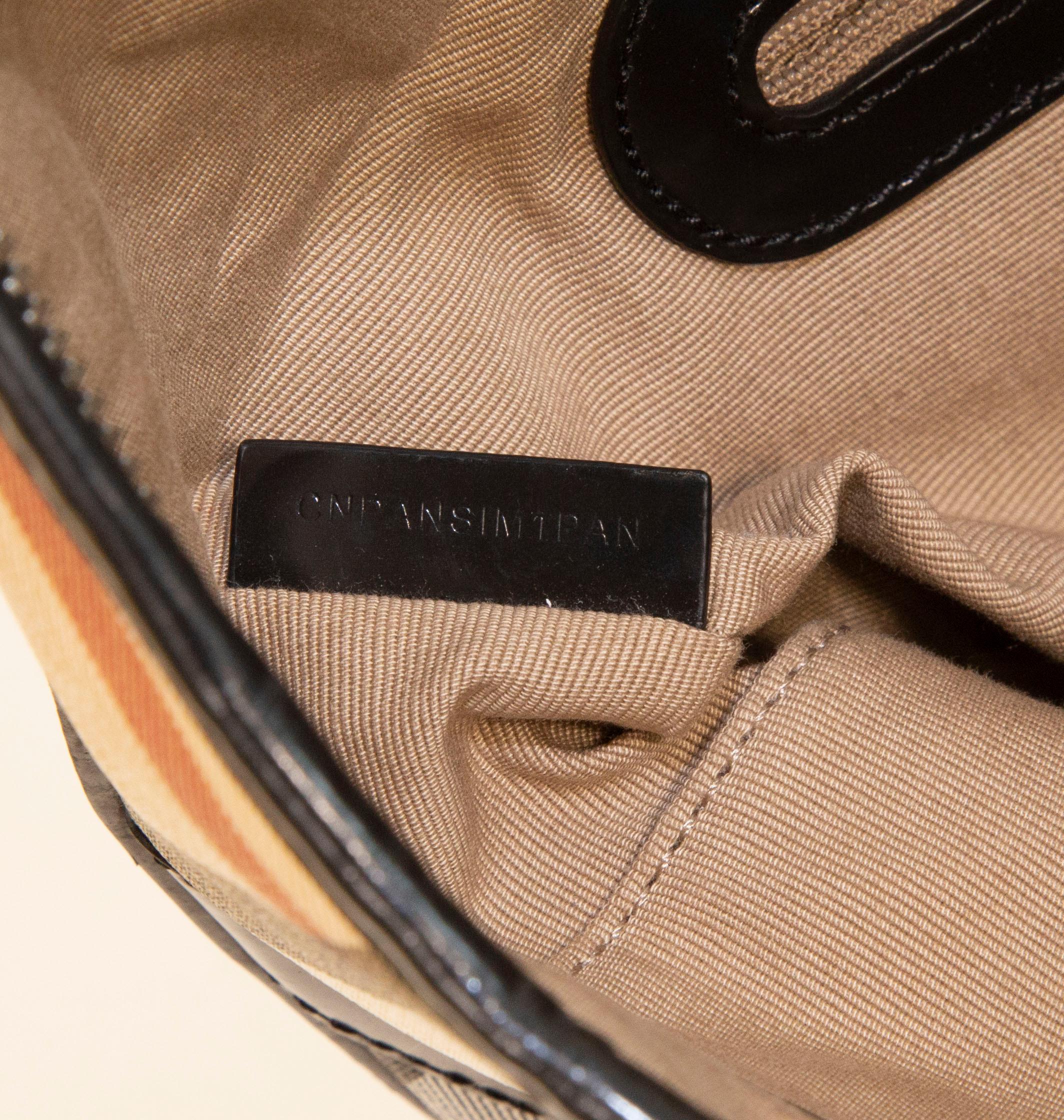 2000s Burberry Nova Check PVC and Black Leather Hobo Bag For Sale 6