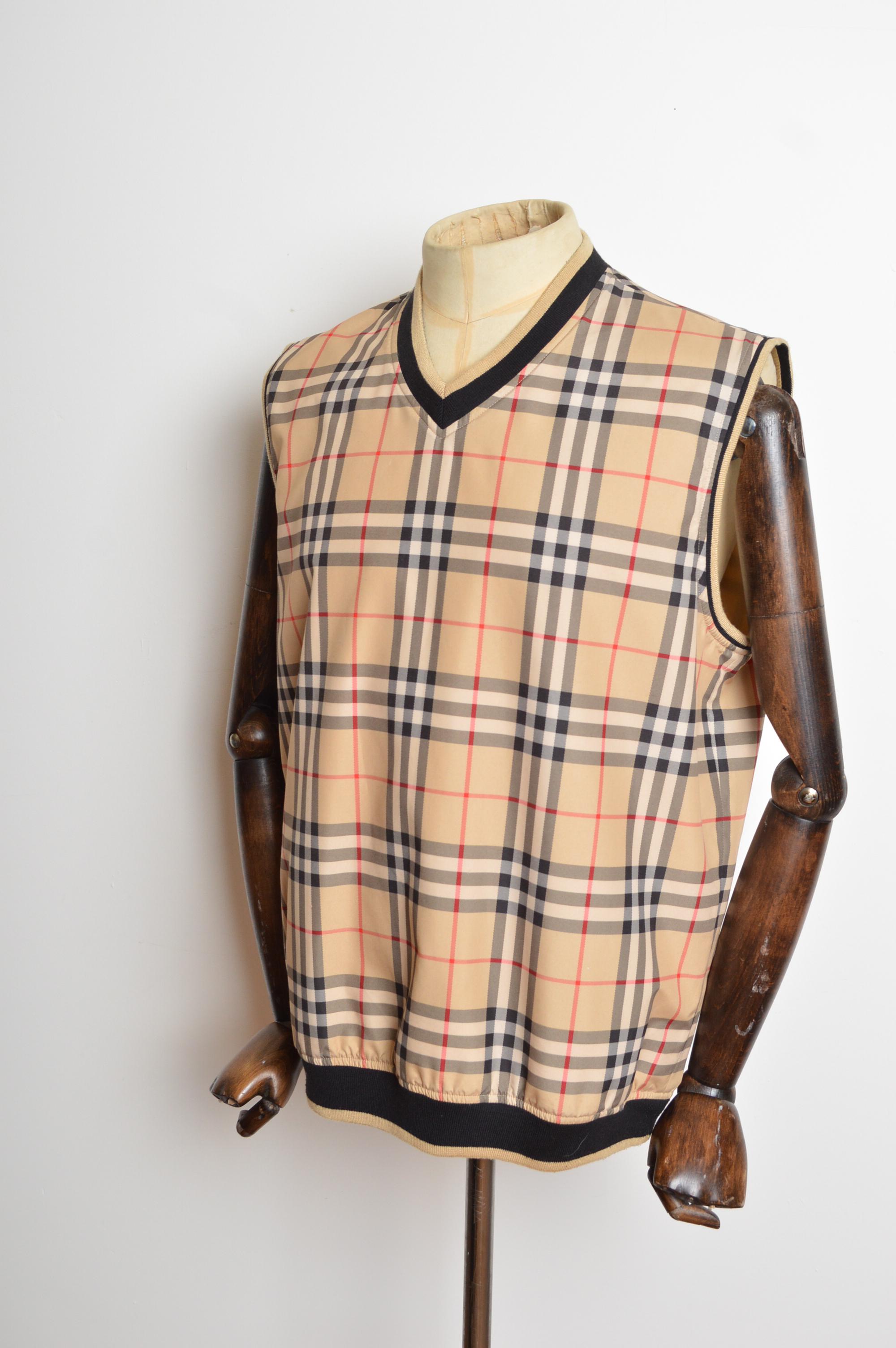 2000's Burberry Nova Check Tartan Golf Vest - Sleeveless Tank Top
