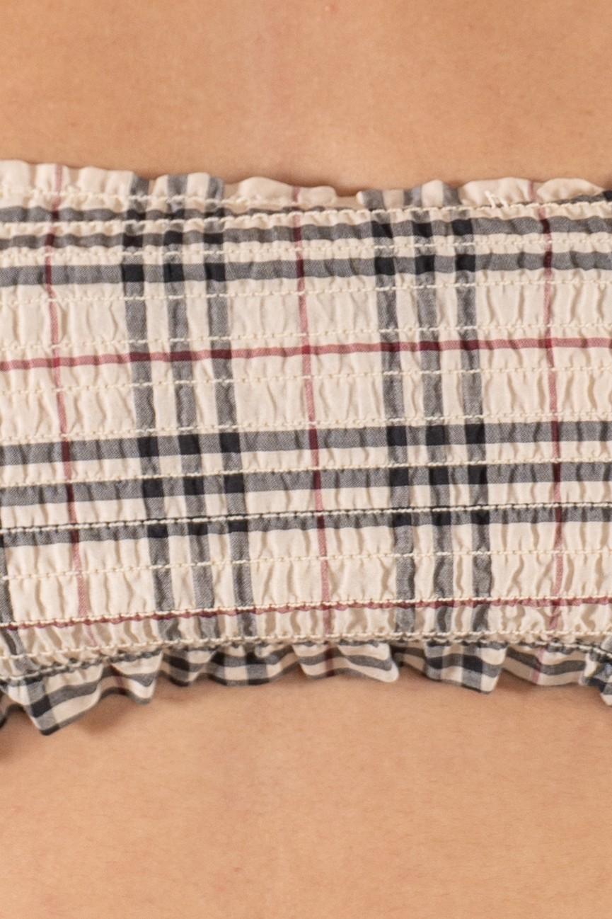 2000S - Burberry - Top tube en coton stretch à carreaux en vente 4