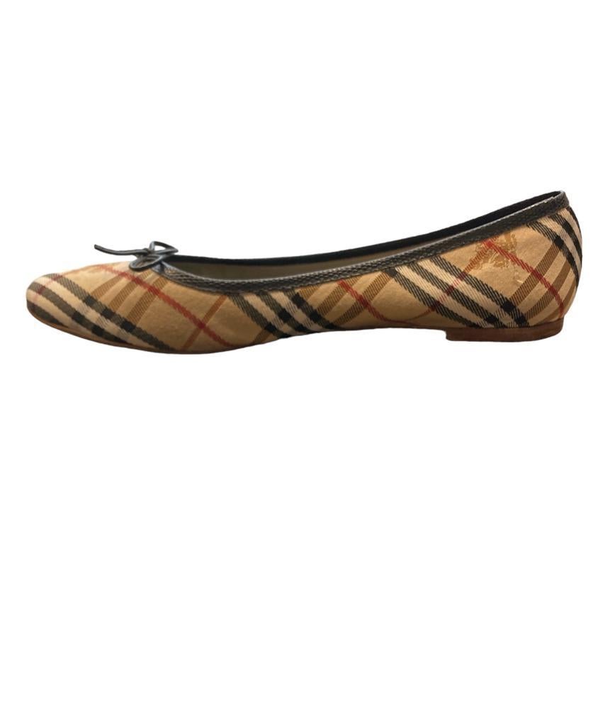 2000S BURBERRY Plaid Flats Shoes For Sale 3