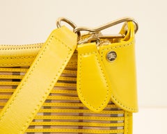 2000s Burberry Shoulder Bag/Clutch in PVC and Yellow Leather