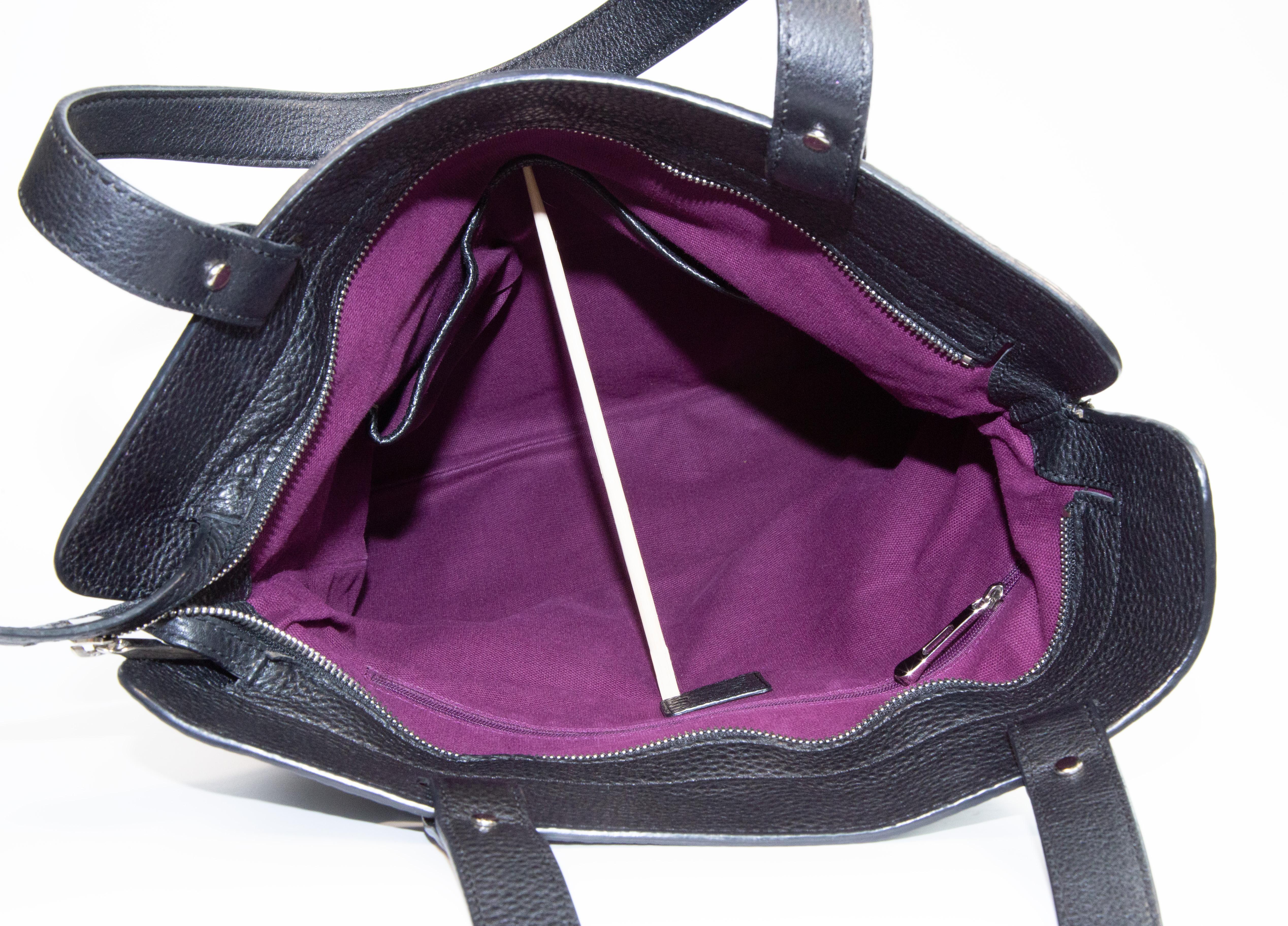 2000s Burberry Tote / Shoulder Bag in Black & White Tartan Canvas For Sale 10