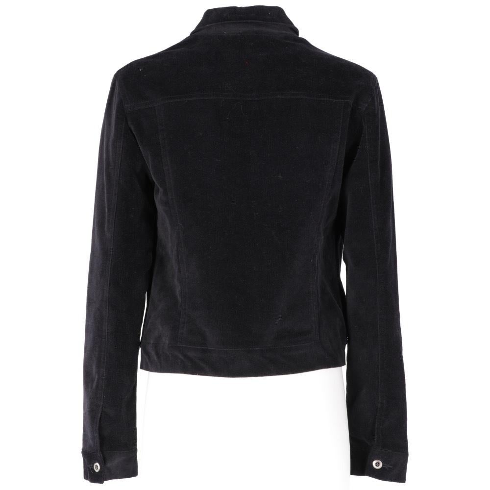 2000s Cacharel Vintage Black Cotton Velvet Jacket In Good Condition In Lugo (RA), IT