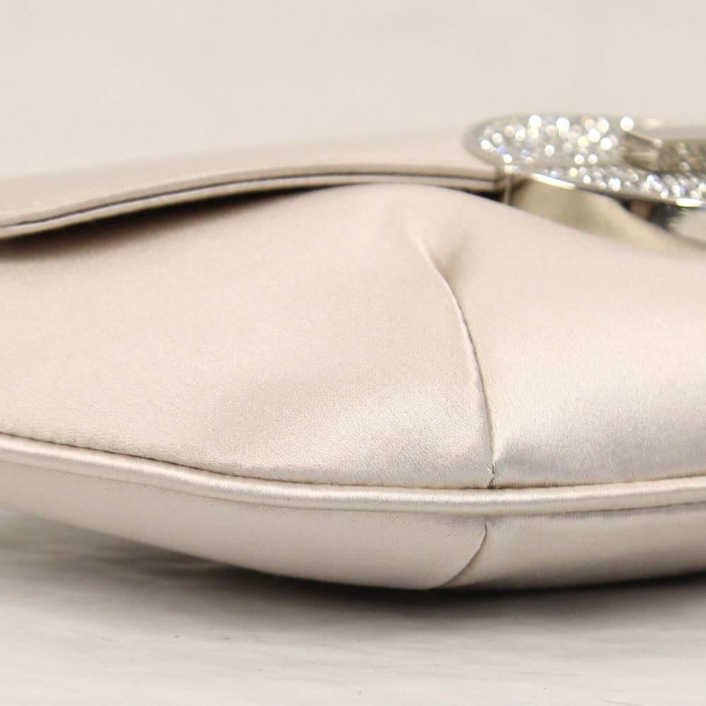 Women's 2000s Calvin Klein Ivory Silk Clutch