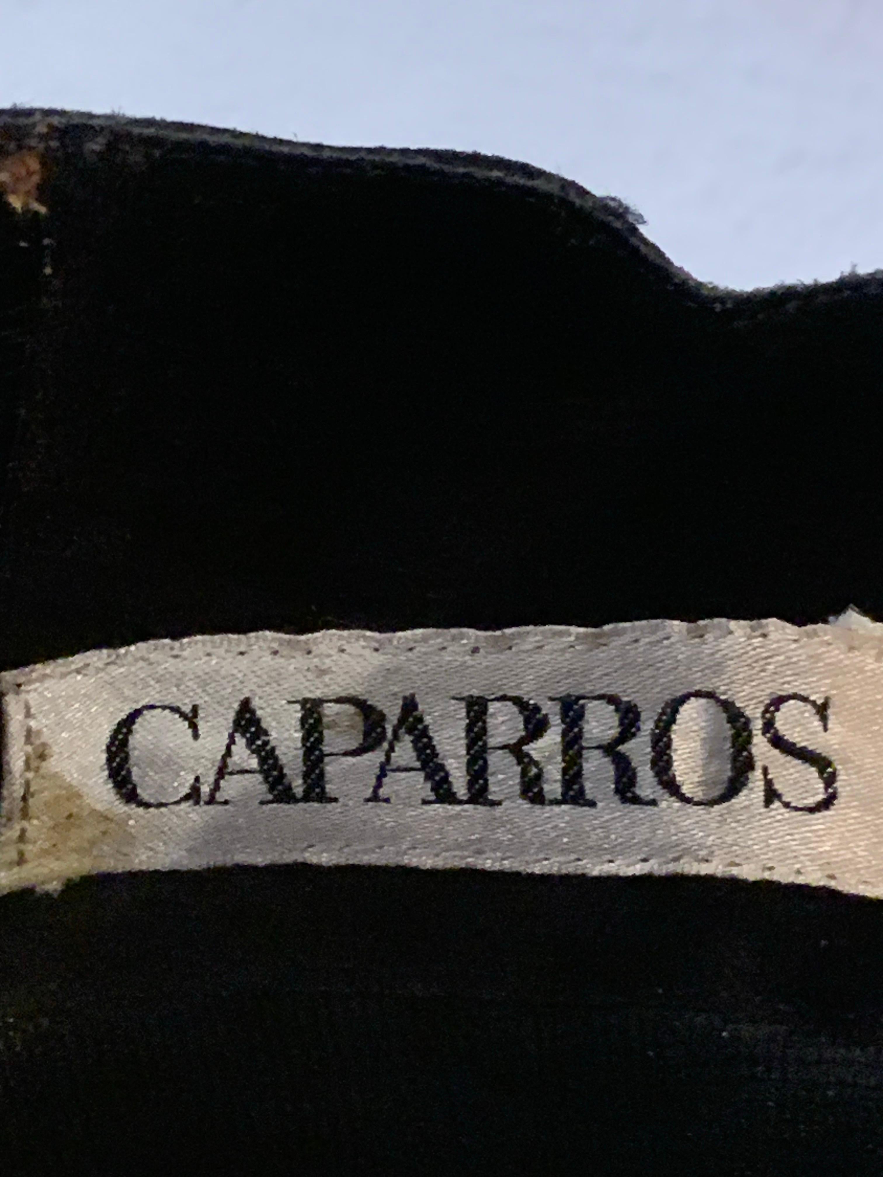 2000s Caparros Black & Gold Stiletto Platform Suede Knee Boots w Gold Sequins For Sale 7