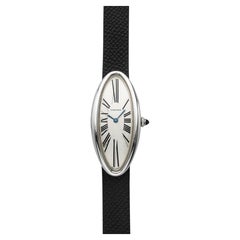2000s Cartier Baignoire Allongee 2604 18K WG White Roman Dial Quartz 22 x 47 mm
