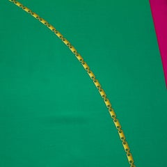 2000s Cartier Green & Pink Silk Scarf