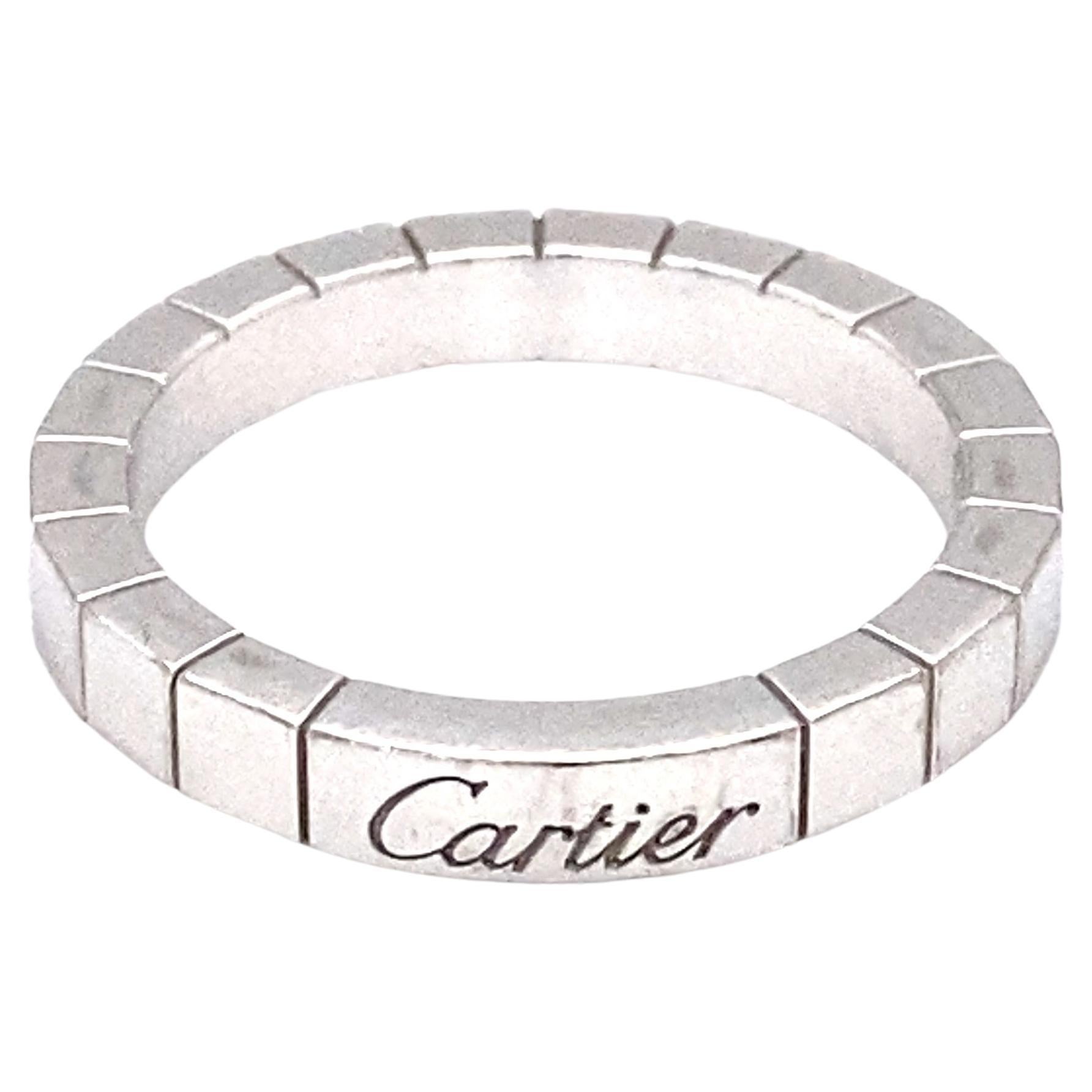 2000er Jahre Cartier Lanires Band Ring aus 18 Karat Weißgold
