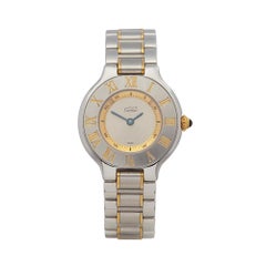 2000's Cartier Must de 21 Steel & Yellow Gold 1340 or W10073R6 Wristwatch