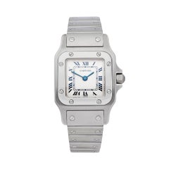 2000's Cartier Santos Galbee Stainless Steel 1565 or W20056D6 Wristwatch